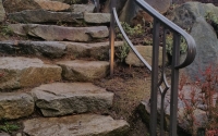 Handrail with lighting in the day