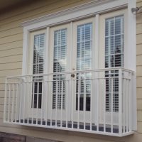 White outdoor balcony railing